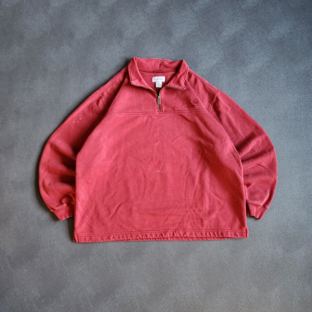 Vintage 90's Carhartt Red Quarter Zip Jacket XL